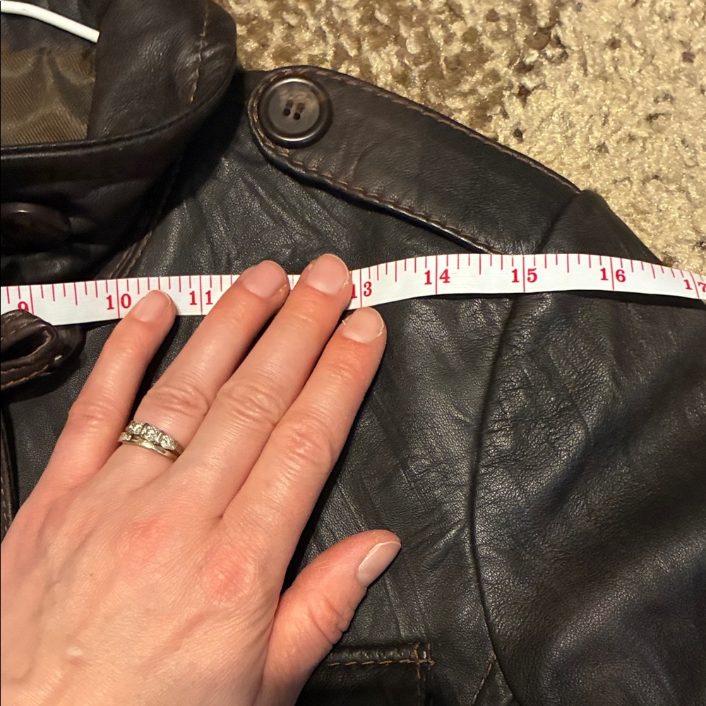 Danier Women's Rich Brown Leather Jacket with Chunky Button Detail - Picture 12 of 16